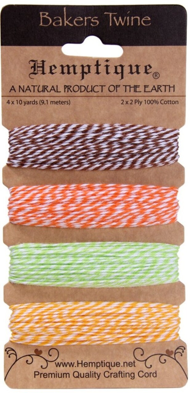 Hemptique Cotton Bakers Twine Card Set Jewelry Bracelet Making Paper Crafting Scrapbooking Bookbinding Mixed Media Crocheting Macrame Gift Wrapping